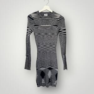 NWT Cotton On Black Knit Long Sleeve Bodycon Dress size Small